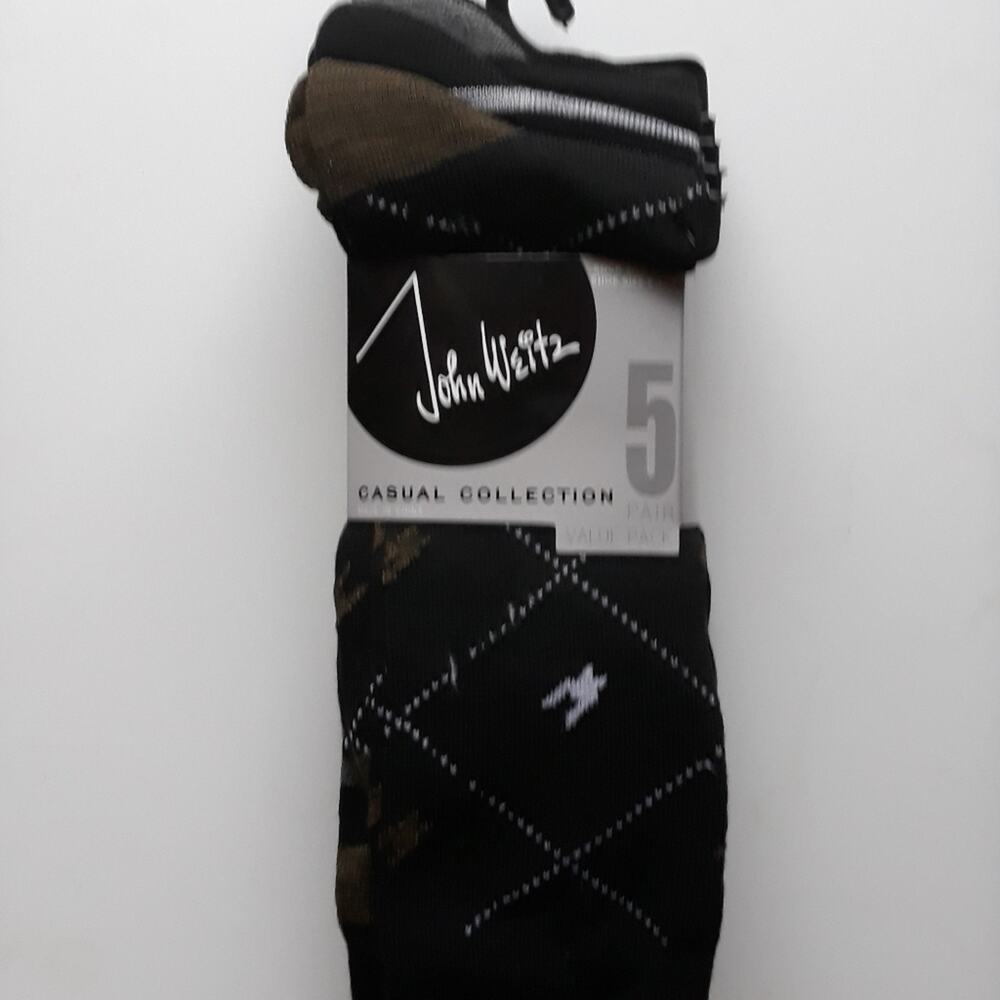 John Weitz 5-pack Dress Socks Patterns Black Gold